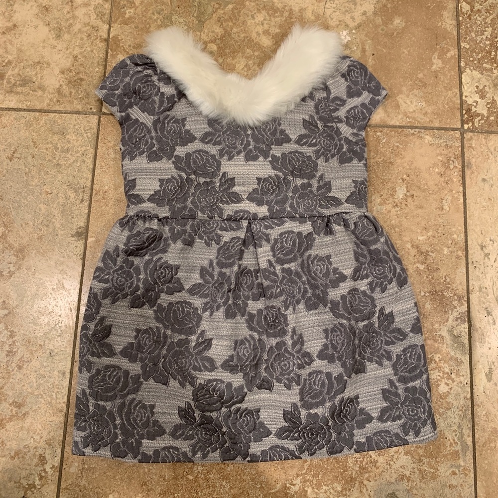 Janie and Jack silver jacquard dress BNWT 12-18m